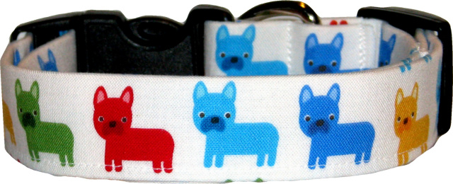 Little French Bulldogs Dog Collar